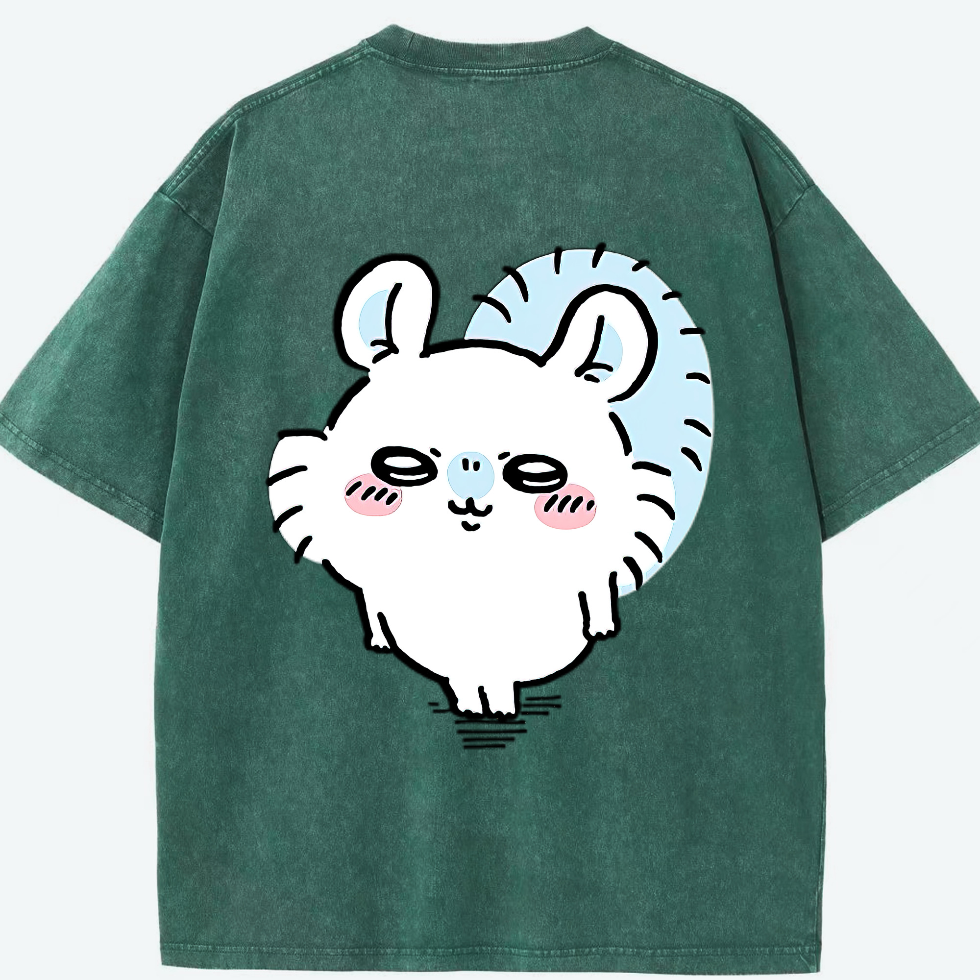 （画像用） ちいかわ モモンガ Chii-kawa Momonga 綿100% ヴィンテージ風 半袖Tシャツ（背面プリント）